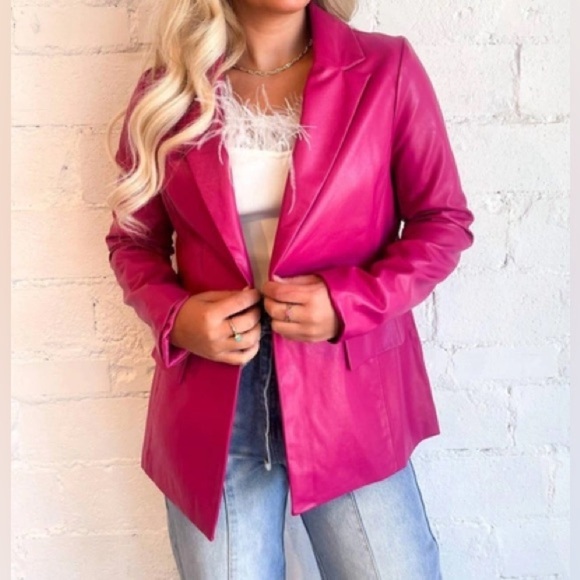 LE LIS Collection Women's Pink Blazer Jacket - Picture 1 of 8